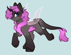 Size: 2459x1906 | Tagged: safe, artist:spoopygander, imported from derpibooru, oc, oc:violet nebula, changeling, monster pony, original species, pony, tatzlpony, solo