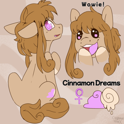 Size: 2032x2033 | Tagged: safe, artist:cinnamonsparx, imported from derpibooru, oc, oc:cinnamon dreams, earth pony, pony, female, mare, solo