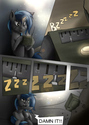 Size: 1024x1447 | Tagged: safe, artist:whitepone, imported from derpibooru, oc, oc:homage, pony, unicorn, comic:blue moon, fallout equestria, comic, female, horn, mare, solo, vulgar