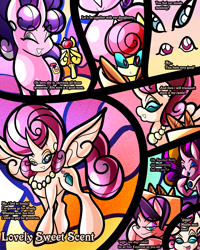 Size: 2400x3000 | Tagged: safe, artist:keytee-chan, imported from derpibooru, cookie crumbles, pear butter, posey shy, princess cadance, spoiled rich, twilight velvet, oc, oc:lovely sweet scent, oc:sugary love lemon cookie, alicorn, pegasus, pony, unicorn, comic:great big fusion 4: mother of all, :p, ^^, bread, comic, eyes closed, female, food, fusion, fusion:cookie crumbles, fusion:pear butter, fusion:posey shy, fusion:princess cadance, fusion:twilight velvet, giggling, glasses, groceries, horn, implied cutie mark crusaders, implied mane six, implied windy whistles, lidded eyes, lipstick, mare, shopping, smiling, spread wings, tongue out, wings