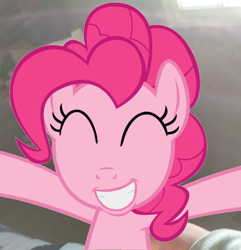 Size: 888x923 | Tagged: safe, artist:williamsvenancio, imported from derpibooru, pinkie pie, earth pony, eyes closed, female, hug, smiling