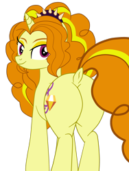 Size: 1900x2533 | Tagged: safe, artist:gmaplay, imported from derpibooru, adagio dazzle, pony, unicorn, equestria girls, adagio dat-azzle, butt, buttock, dock, horn, looking back, plot, simple background, solo, tail, transparent background