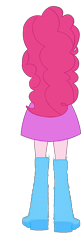 Size: 597x1767 | Tagged: safe, artist:qbert2kcat, imported from derpibooru, pinkie pie, human, equestria girls, arms, boots, clothes, facing away, fingers, hand, high heel boots, long hair, rear view, shirt, simple background, skirt, solo, standing, teenager, transparent background, vest