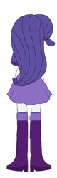 Size: 551x1724 | Tagged: safe, artist:qbert2kcat, imported from derpibooru, rarity, human, equestria girls, arms, belt, boots, clothes, facing away, female, fingers, hand, high heel boots, legs, long hair, rear view, simple background, skirt, solo, standing, teenager, transparent background