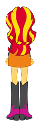 Size: 538x1670 | Tagged: safe, artist:qbert2kcat, imported from derpibooru, sunset shimmer, human, equestria girls, arms, boots, clothes, facing away, female, fingers, hand, high heel boots, jacket, leather jacket, legs, long hair, long sleeves, rear view, simple background, skirt, solo, standing, teenager, transparent background