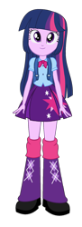 Size: 604x1664 | Tagged: safe, artist:qbert2kcat, imported from derpibooru, twilight sparkle, equestria girls, arms, backpack, blouse, boots, bowtie, clothes, cutie mark, cutie mark on clothes, fingers, hand, happy, legs, long hair, puffy sleeves, shoes, simple background, skirt, smiling, socks, solo, standing, teenager, transparent background, twilight sparkle's skirt