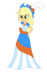 Size: 2500x3863 | Tagged: safe, artist:cartoonmasterv3, artist:nie-martw-sie-o-mnie, imported from derpibooru, applejack, human, equestria girls, clothes, coronation, coronation dress, dress, long dress, long skirt, simple background, skirt, solo, transparent background