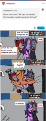 Size: 982x2571 | Tagged: safe, artist:ask-luciavampire, imported from derpibooru, oc, earth pony, pegasus, pony, unicorn, 3d glasses, ask, horn, tumblr