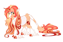 Size: 4800x3200 | Tagged: safe, artist:gigason, imported from derpibooru, oc, oc only, oc:luidia, classical unicorn, pony, unicorn, chest fluff, cloven hooves, coat markings, colored hooves, colored horn, colored pinnae, facial markings, female, golden eyes, gradient mane, gradient tail, hoof polish, horn, leonine tail, long mane, mare, mealy mouth (coat marking), offspring, parent:oc:whispering wave, parent:sunburst, parents:canon x oc, raised hoof, shiny hooves, shiny horn, simple background, snip (coat marking), socks (coat markings), solo, standing, star (coat marking), striped horn, striped tail, stripes, tail, transparent background, unicorn oc, unshorn fetlocks, yellow eyes