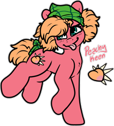 Size: 1524x1680 | Tagged: safe, artist:sexygoatgod, imported from derpibooru, oc, oc only, oc:peachy keen, earth pony, pony, adoptable, magical lesbian spawn, offspring, parent:applejack, parent:pinkie pie, parents:applepie, simple background, solo, transparent background