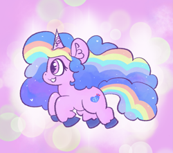 Size: 1535x1360 | Tagged: safe, artist:limitmj, imported from derpibooru, izzy moonbow, pony, unicorn, g5, horn, multicolored hair, my little pony: tell your tale, rainbow hair, side view, smiling, solo, the blockywockys
