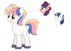 Size: 1024x732 | Tagged: safe, artist:sapphiretwinkle, imported from derpibooru, raspberry beret, shining armor, oc, pony, unicorn, crack ship offspring, female, horn, mare, offspring, parent:raspberry beret, parent:shining armor, simple background, transparent background