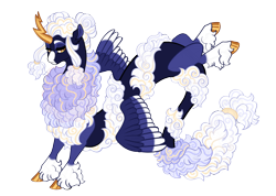 Size: 4500x3200 | Tagged: safe, artist:gigason, imported from derpibooru, oc, oc only, oc:stratus, draconequus, hybrid, coat markings, colored hooves, colored pinnae, colored wings, colored wingtips, draconequus oc, facial markings, gold hooves, gold horn, golden eyes, gradient mane, gradient tail, hair bun, hoof polish, hooves, lidded eyes, magical threesome spawn, multicolored wings, neck fluff, nonbinary, obtrusive watermark, offspring, parent:discord, parent:oc:carmine, parent:oc:voltage, ruff, shaped horn, shiny hooves, simple background, snip (coat marking), socks (coat markings), solo, space buns, spread wings, tail, transparent background, twisted body, watermark, wings, yellow eyes