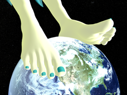 Size: 5000x3750 | Tagged: safe, artist:dragonalex555, imported from derpibooru, juniper montage, equestria girls, 3d, barefoot, close-up, drumming, drumming feet, earth, feet, feet on earth, female, fetish, foot fetish, foot tapping, galaxy, giantess, macro, mmd, nail polish, soles, space, toenail polish, toes