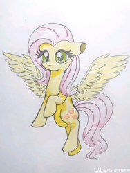 Size: 1368x1824 | Tagged: safe, artist:nfc100%ponies, imported from derpibooru, fluttershy, simple background, solo, traditional art, white background