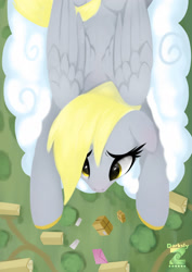 Size: 1299x1838 | Tagged: safe, artist:darksly, imported from derpibooru, derpy hooves, pegasus, pony, body pillow, cloud, on a cloud, solo