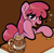 Size: 519x512 | Tagged: safe, artist:dowa, berry punch, berryshine, earth pony, pony, alcohol, blushing, drunk, looking at you, tankard