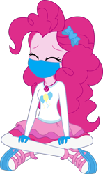 Size: 2766x4672 | Tagged: safe, artist:brokenadam, artist:limedazzle, imported from derpibooru, pinkie pie, equestria girls, absurd resolution, bow, clothes, coronavirus, covid-19, face mask, gloves, long sleeves, mask, my little pony equestria girls: better together, pinkie pie's rah rah skirt, rah rah skirt, simple background, skirt, transparent background