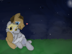 Size: 2160x1620 | Tagged: safe, artist:felixmcfurry, imported from derpibooru, derpy hooves, doctor whooves, time turner, earth pony, pegasus, doctorderpy, duo, duo male and female, female, male, outdoors, shipping, straight