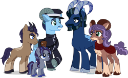 Size: 6519x4000 | Tagged: safe, artist:limedazzle, imported from derpibooru, oc, oc only, oc:aamon, oc:alexei, oc:daria, oc:kemiran, oc:victoria, goat, goat pony, absurd resolution, female, male, simple background, transparent background