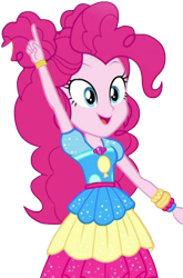 Size: 1660x2520 | Tagged: safe, edit, edited screencap, editor:homersimpson1983, imported from derpibooru, screencap, pinkie pie, human, equestria girls, 2d, background removed, equestria girls specials, female, geode of sugar bombs, golden oaks library, hair bun, magical geodes, my little pony equestria girls: sunset's backstage pass, not a vector, open mouth, open smile, pointing, simple background, smiling, solo, transparent background, wrist cuffs