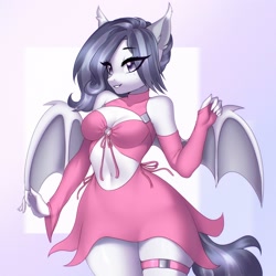 Size: 3000x3000 | Tagged: safe, artist:yutakira92, imported from twibooru, oc, oc only, anthro, breasts, clothes, female, image, needs more jpeg