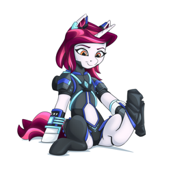 Size: 3070x3070 | Tagged: safe, artist:mysticalpha, imported from derpibooru, oc, oc only, oc:ace array, pony, unicorn, clothes, eyebrows, female, high res, horn, looking down, mare, shadow, simple background, sitting, socks, solo, unicorn oc, white background