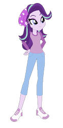 Size: 310x626 | Tagged: safe, artist:selenaede, artist:user15432, imported from derpibooru, starlight glimmer, human, equestria girls, base used, beanie, clothes, crossover, diana lombard, g4, hairclip, hand on hip, hat, kelly sheridan, long sleeved shirt, long sleeves, martin mystery, pants, shirt, shoes, simple background, smiling, sneakers, transparent background, voice actor