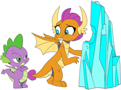Size: 3750x2793 | Tagged: safe, artist:rated-r-ponystar, color edit, edit, imported from ponybooru, smolder, spike, colored, simple background, white background