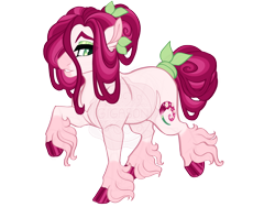 Size: 3600x2700 | Tagged: safe, artist:gigason, imported from derpibooru, oc, oc only, oc:magic peony, earth pony, pony, cloven hooves, colored hooves, colored pinnae, earth pony oc, eyeshadow, female, green eyes, green eyeshadow, hair bun, hoof polish, leaves, leaves in hair, lidded eyes, magical lesbian spawn, makeup, mare, obtrusive watermark, offspring, parent:cayenne, parent:roseluck, raised hoof, shiny hooves, simple background, solo, tail, tail bun, transparent background, unshorn fetlocks, watermark