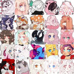 Size: 500x500 | Tagged: safe, artist:lonecrystalcat, imported from derpibooru, oc, alicorn, anthro, pegasus, pony, unicorn, anthro oc, art trade, commission, commissions open, female, furry, furry oc, horn, pixel art, trade