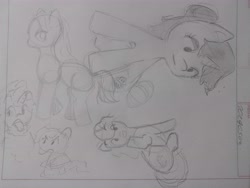 Size: 7585x5689 | Tagged: safe, imported from derpibooru, oc, earth pony, unicorn, horn, sketch, traditional art