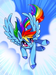 Size: 1200x1600 | Tagged: safe, artist:stacy_165cut, imported from derpibooru, rainbow dash, pegasus, pony, :p, cloud, colored hooves, female, flying, mare, sky, solo, speed lines, spread wings, tail, tongue out, windswept mane, windswept tail, wings