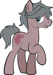 Size: 1920x2727 | Tagged: safe, artist:alexdti, imported from derpibooru, oc, oc:nick greyshire, earth pony, pony, male, scar, simple background, solo, stallion, transparent background