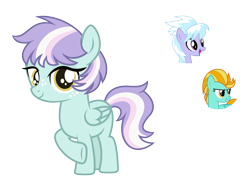 Size: 5609x4211 | Tagged: safe, artist:sapphiretwinkle, imported from derpibooru, cloudchaser, lightning dust, oc, pegasus, pony, female, filly, foal, magical lesbian spawn, offspring, parent:cloudchaser, parent:lightning dust, simple background, transparent background