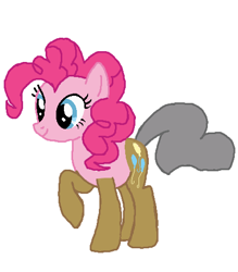 Size: 424x483 | Tagged: safe, artist:qjosh, imported from derpibooru, igneous rock pie, pinkie pie, earth pony, pony, character to character, female, female to male, male, rule 63, simple background, transformation, transformation sequence, transgender transformation, white background