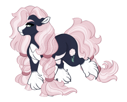 Size: 3600x2900 | Tagged: safe, artist:gigason, imported from derpibooru, oc, oc only, oc:cotton candytuft, earth pony, pony, annoyed, blaze (coat marking), braid, braided ponytail, braided tail, chin fluff, coat markings, colored hooves, colored pinnae, facial markings, feminine stallion, floppy ears, green eyes, hoof polish, long mane male, male, obtrusive watermark, offspring, pale belly, parent:oc:voltage, parent:roseluck, parents:canon x oc, ponytail, raised hoof, shiny hooves, simple background, socks (coat markings), solo, stallion, tail, transparent background, watermark