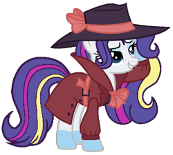 Size: 699x629 | Tagged: safe, artist:noi kincade, imported from derpibooru, rarity, unicorn, clothes, detective, detective rarity, fedora, hat, horn, rainbow power, simple background, solo, transparent background, trenchcoat
