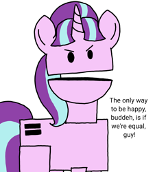 Size: 3023x3351 | Tagged: safe, artist:professorventurer, imported from derpibooru, starlight glimmer, unicorn, canadian, eh, horn, s5 starlight, simple background, solo, south park, stalin glimmer, white background
