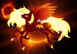 Size: 3508x2480 | Tagged: safe, artist:asougi, imported from derpibooru, oc, oc only, pegasus, pony, adoptable, concave belly, full body, pegasus oc, slender, solo, space, sun, thin, wings