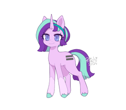 Size: 1804x1579 | Tagged: safe, artist:paichitaron, imported from derpibooru, starlight glimmer, pony, unicorn, alternate design, clothes, colored pupils, equal cutie mark, female, horn, mare, s5 starlight, signature, simple background, smiling, socks, solo, transparent background, unshorn fetlocks