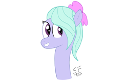 Size: 2747x1792 | Tagged: safe, artist:solemnfutury, imported from derpibooru, flitter, pony, cute, date, female, flitterbetes, looking at you, signature, simple background, smiling, smiling at you, solo, white background