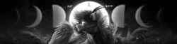 Size: 1590x400 | Tagged: safe, alternate version, artist:raychelrage, imported from derpibooru, oc, oc only, oc:rachel rage, pegasus, pony, black and white, grayscale, monochrome, moon, night, pegasus oc, sky, solo, wings