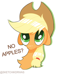 Size: 1591x2039 | Tagged: safe, artist:sketchik, imported from derpibooru, applejack, earth pony, pony, applebetes, bust, cute, female, floppy ears, mare, meme, no bitches?, portrait, simple background, solo, white background