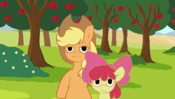 Size: 1920x1080 | Tagged: safe, artist:tjpones, imported from derpibooru, apple bloom, applejack, big macintosh, granny smith, earth pony, pony, animated, apple, apple family, apple sisters, apple tree, but why, dialogue, female, filly, foal, food, male, mare, outhouse, siblings, sisters, sound, stallion, sweet apple acres, talking to viewer, toilet, tree, voice acting, webm