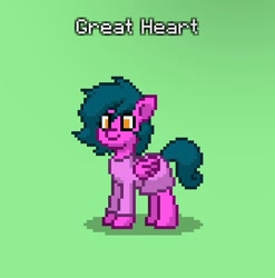 Size: 539x546 | Tagged: safe, imported from derpibooru, oc, oc only, oc:great heart, human, pegasus, pony, pony town, clothes, green background, robe, simple background, solo