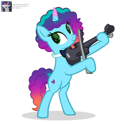 Size: 3600x3600 | Tagged: safe, artist:ramixe dash, imported from derpibooru, pony, unicorn, base used, bipedal, cute, female, g5, g5 to g4, generation leap, horn, mare, misty brightdawn, mistybetes, musical instrument, playing instrument, signature, simple background, transparent background, violin, watermark