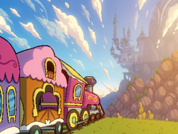 Size: 800x600 | Tagged: safe, artist:rangelost, imported from derpibooru, cyoa:d20 pony, canterlot, cyoa, digital art, friendship express, locomotive, no pony, pixel art, scenery, steam locomotive, story included, train