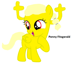 Size: 850x784 | Tagged: safe, artist:memeartboi, imported from derpibooru, oc, oc only, fairy, fairy pony, original species, pegasus, pony, beautiful, beautiful hair, cute, cute face, fairy wings, female, female oc, filly, foal, girlfriend, happy, mare, mare oc, pegasus oc, pegasus wings, penny fitzgerald, ponified, shiny, simple background, solo, the amazing world of gumball, white background, wings