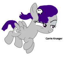 Size: 1260x1026 | Tagged: safe, artist:memeartboi, imported from derpibooru, oc, oc only, ghost, ghost pony, pegasus, pony, undead, carrie krueger, dark, female, female oc, filly, foal, girlfriend, mare, mare oc, pegasus oc, pegasus wings, ponified, simple background, solo, stare, the amazing world of gumball, white background, wings